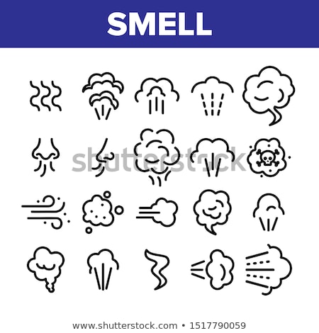 Stok fotoğraf: Cigarette And Smoke Steam Vector Thin Line Icon