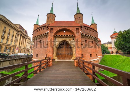 Stock photo: Cracow Barbican - Medieval Fortifcation At City Walls Poland