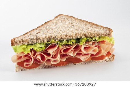 Stock photo: Bread With Ham And Salad Greens