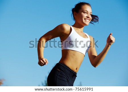 [[stock_photo]]: Energetic Young Women Running Outdoors