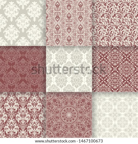 Foto stock: Damask Seamless Vector Background