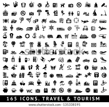 Vacation Recreation Travel Icons Set Stok fotoğraf © Ecelop