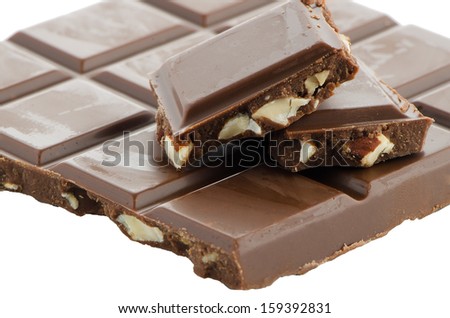 Closeup Detail Of Chocolate With Almods Parts [[stock_photo]] © homydesign