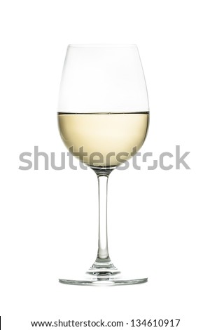 Foto d'archivio: Close Up Of A White Wine Glass And Bottle