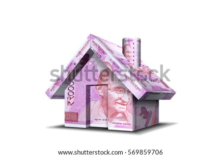 Stock photo: Rupee Bank Notes House