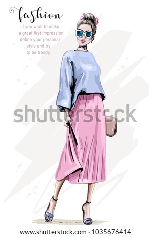 ストックフォト: Fashion Vector Sketch Womens Shoes