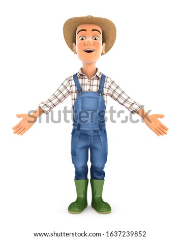 3d Farmer Standing With Open Arms Zdjęcia stock © 3dmask