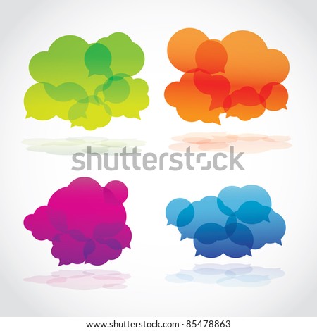 Group Of Four Lava Speech Clouds Foto stock © bluelela