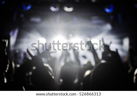 Foto stock: Silhouette People Rock Show