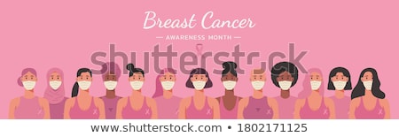 Сток-фото: Breast Cancer Awareness Banner Of Diverse Women