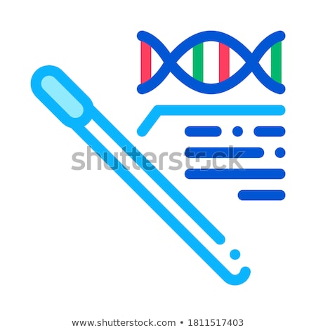 Stockfoto: Cotton Swab Dna Molecule Icon Outline Illustration