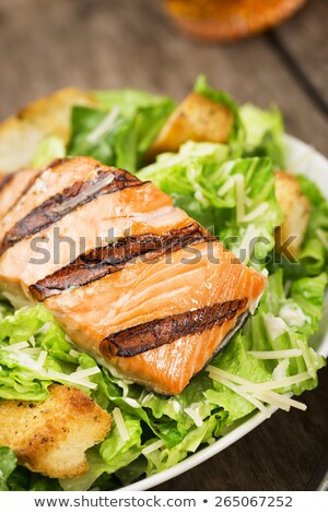 ストックフォト: Grilled Salmon Caesar Salad