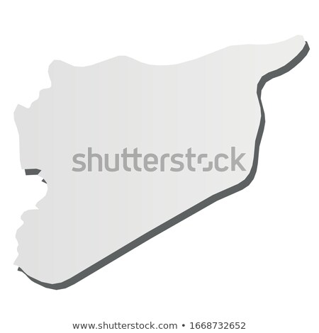 Stockfoto: Syria Country Map Simple Black Silhouette On Gray