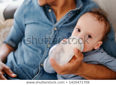 Foto stock: Baby Boy Feeding Time