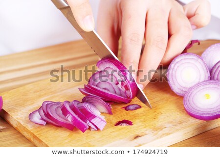 Stock fotó: Chef Chopping A Red Onion