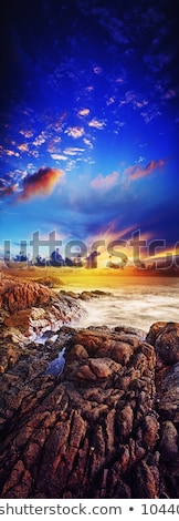 Foto stock: Spectacular Sunset Over The Sea Long Exposure Shot Hdr Process