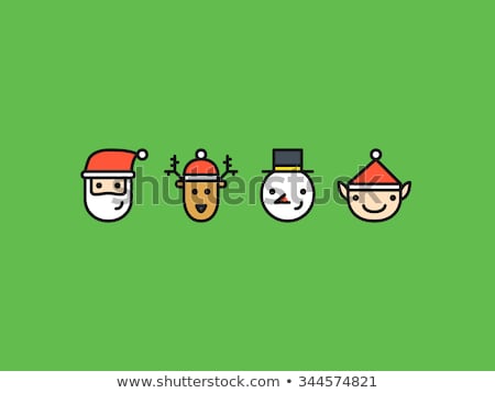 Zdjęcia stock: Happy Simple Smiling Elf Santa Claus Cartoon Character