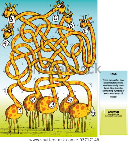 Giraffes Maze Game Imagine de stoc © VOOK