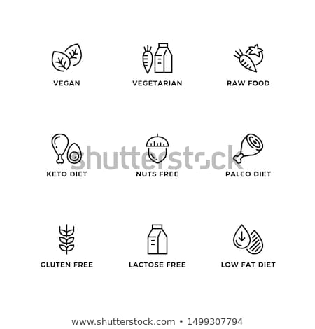 Foto stock: Illustration With Icon For Vegetarian Food