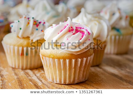 Stockfoto: Easter Delicious Cupcake On White Isolated Background