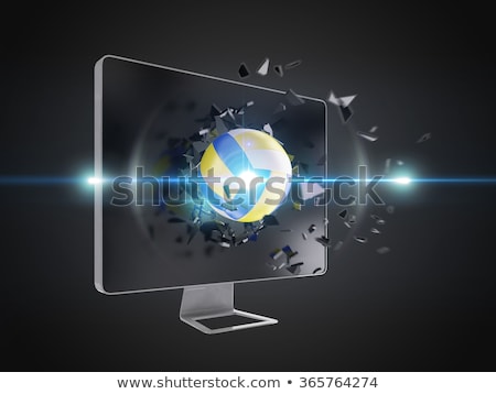 Stock photo: Volleyball Destroy Computer Screen