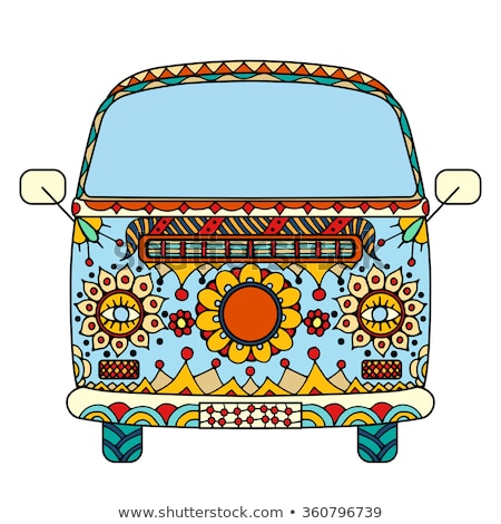 Stock fotó: Vintage Car In Zentangle Style