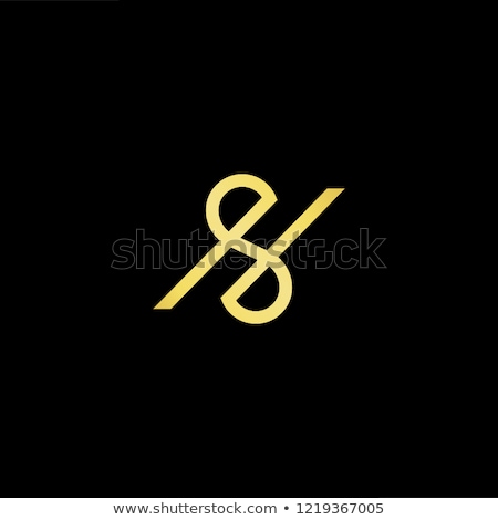 Stock fotó: Letter Sh Black Color Logo Design