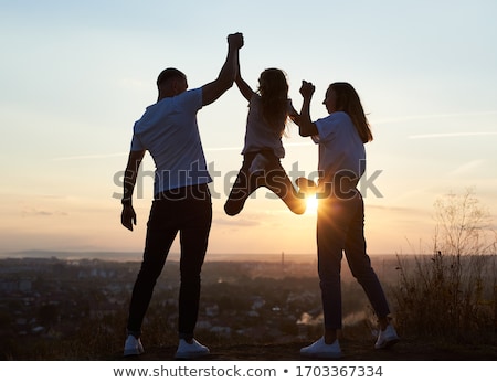 Stock foto: Back View Of Girl On Swing