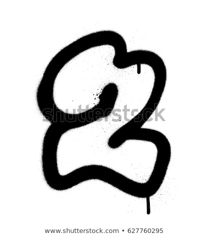 Stock photo: Graffiti Bubble Font Number 2 In Black On White