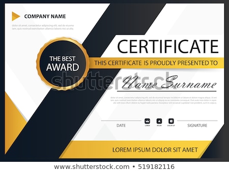 Foto stock: Modern Yellow And Black Certificate Design Template