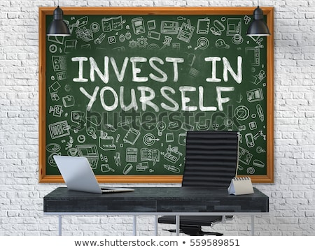 Stockfoto: Green Chalkboard With Hand Drawn Investing In Yourself