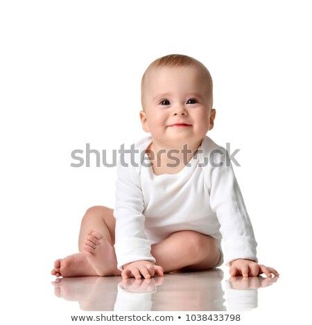 Stock fotó: Cute Baby Boy In White Shirt