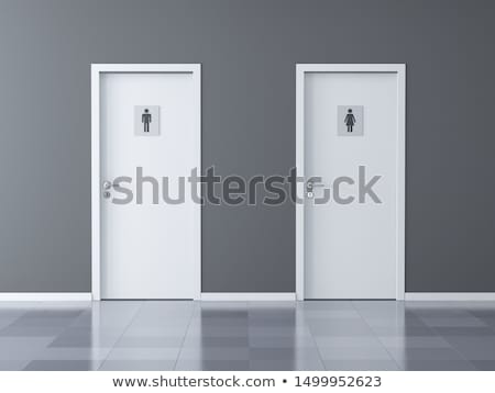 Foto stock: Toilet Door For Male Gender 3d Rendering