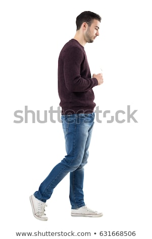 Foto stock: Fashion Man With Sunglasses Looking Down To Side