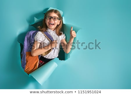 Stock fotó: Child Breaking Through Color Wall