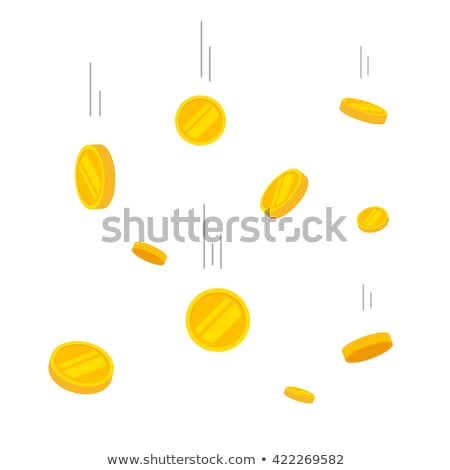 Stockfoto: Golden Dollar Coin Closeup Vector Illustration