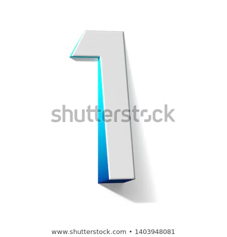Stock photo: Blue Extruded Number 1 One 3d