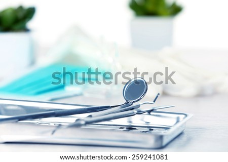 Stock photo: Dentists Tools On Tray