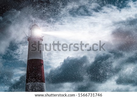 Lighthouse In The Clouds Stock foto © StudioFI