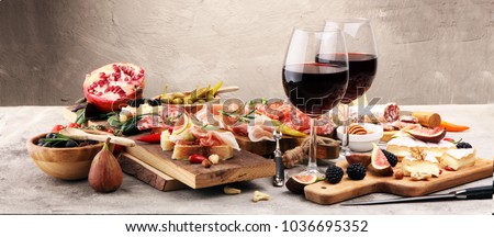 Сток-фото: Italian Food And Wine