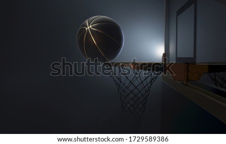 ストックフォト: Basketball Balancing On Hoop