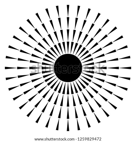 Stock fotó: Black Radial Concentric Element