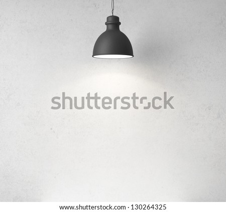 Stockfoto: Ceiling Lamps And Concrete Wall