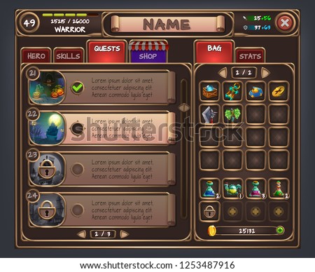 Game Ui Menu Application Mobile App Foto stock © deymos