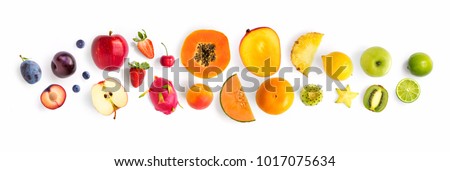 Stock photo: Strawberries An Kiwi Fruits