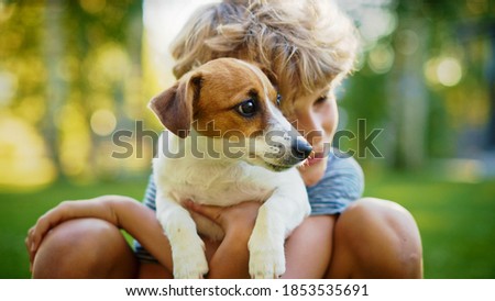 Stock fotó: Boy With His Dog
