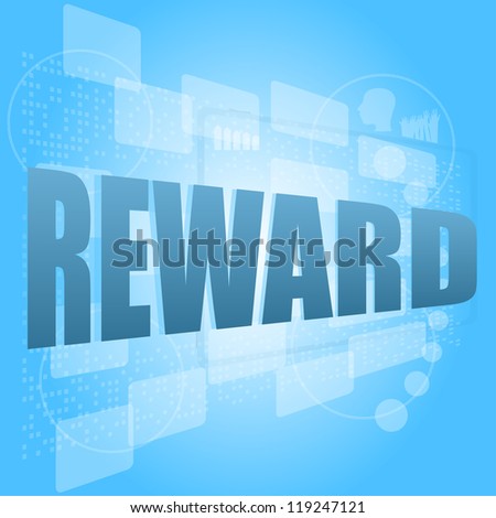 Words Reward On Digital Screen Life Style Concept Stockfoto © fotoscool