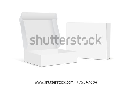 [[stock_photo]]: White Paper Carton Box Packing Vector Illustration