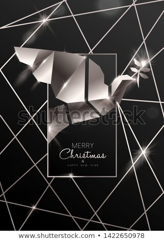 Zdjęcia stock: Christmas And New Year Card Of 3d Art Deco Dove