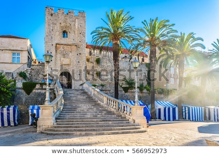 Сток-фото: Korcula Town Gate And Historic Architecture View